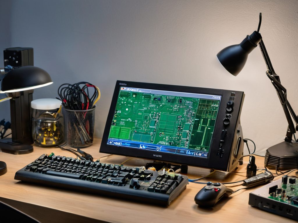 Diagnose einer Spielkonsole an der Elektronik-Werkbank